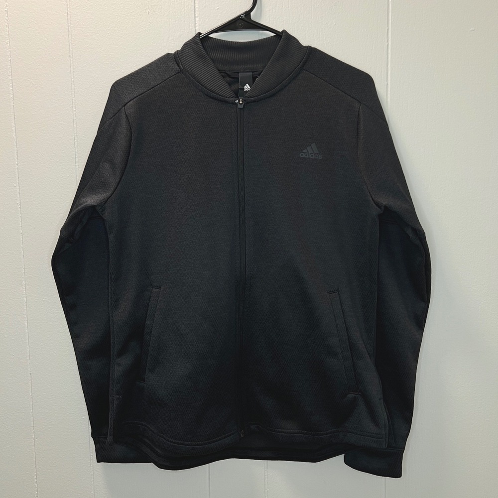 Adidas Womens Climawarm Athletic Track Jacket Size M Black Full Zip Sports